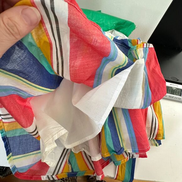 Modcloth Liza Luxe Multi-Color Stripe VNeck Sleeveless Tie Wrap Midi Dress XS - Picture 7 of 14